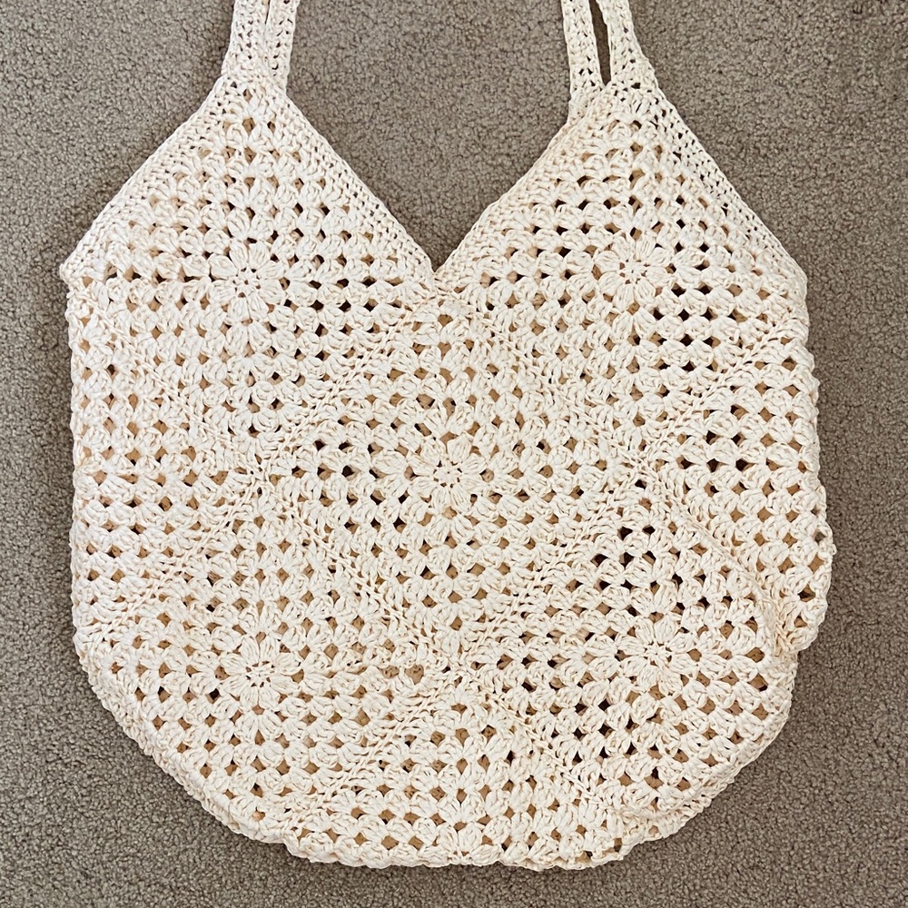 Crochet Cream Beach Bag Raffia